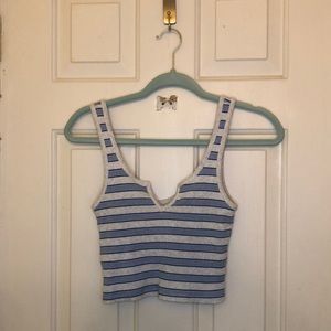 Blue Striped PacSun Crop top